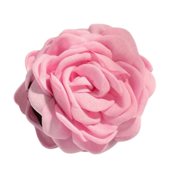 Fabric Hair Claw - Flower In Light Pink
