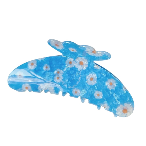 Jelly Hair Claw - Blue With Daisy
