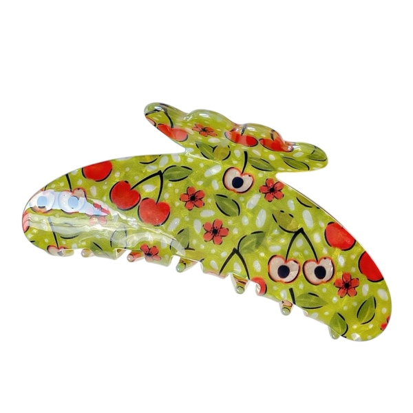 Jelly Hair Claw - Avocado With Cherry