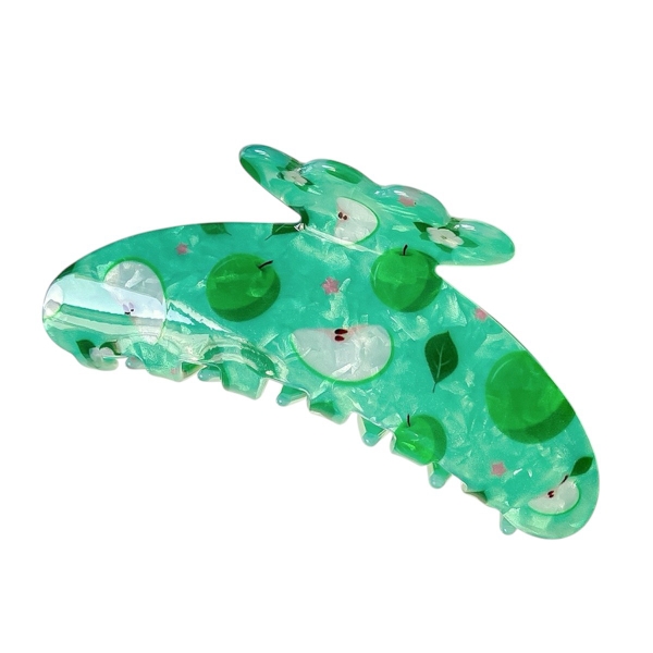 Jelly Hair Claw - Green With Apple