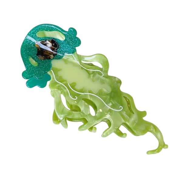 Hair Claw - Green Jellyfish
