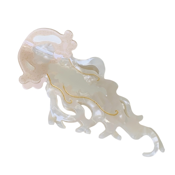 Hair Claw - White Jellyfish