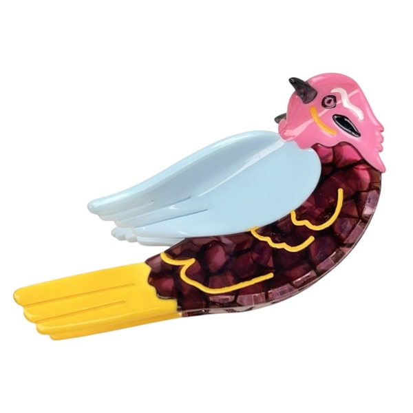 Hair Claw - Pink Bird
