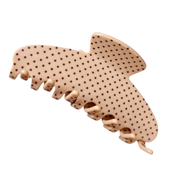Heirloom Hair Claw - Polka Dots in Beige