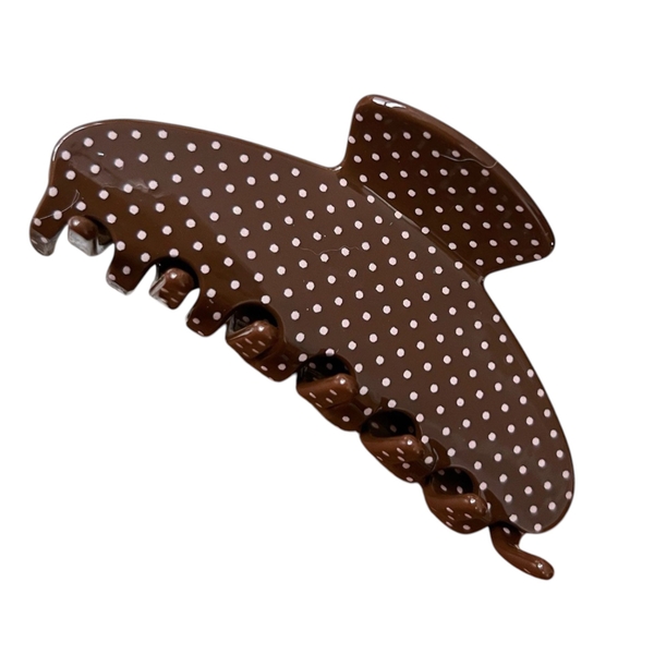 Heirloom Hair Claw - Polka Dots in Brown