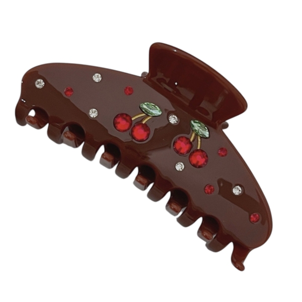 Heirloom Hair Claw - Brown With Cherry