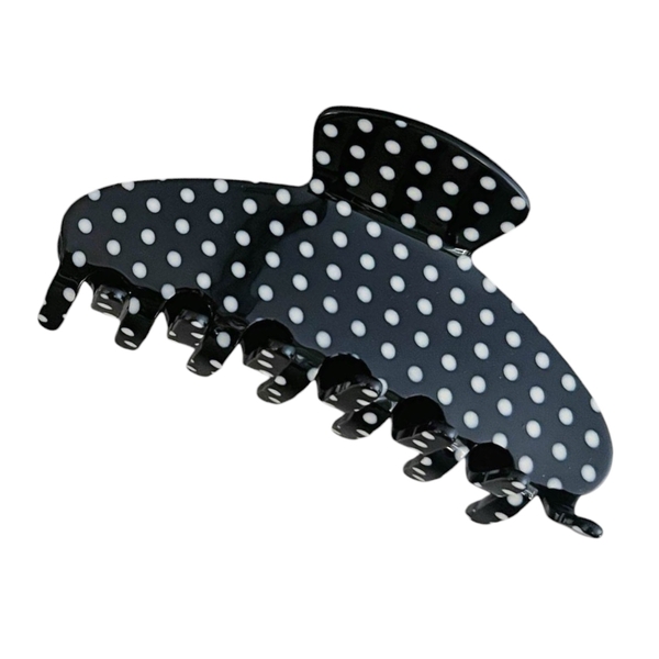 Heirloom Hair Claw - Polka Dots in Black