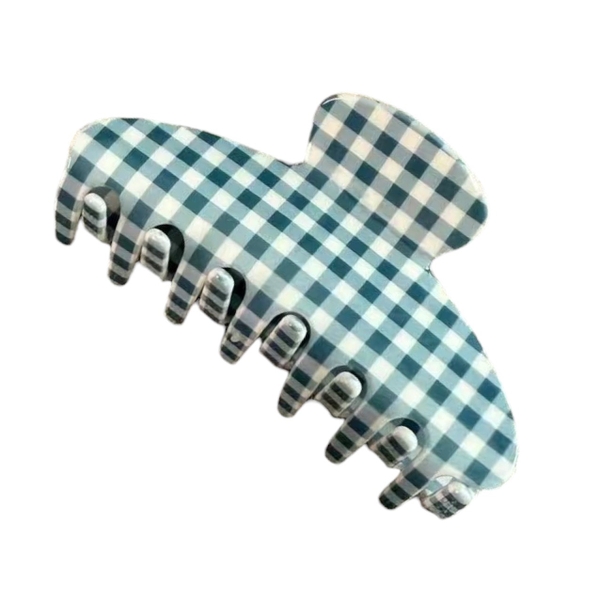 Heirloom Hair Claw - Blue Gingham