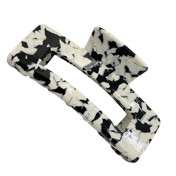 Rectangle Hair Claw - Black & White