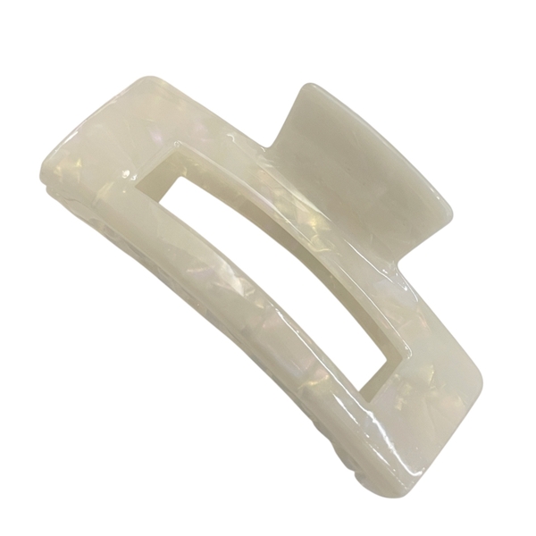 Rectangle Hair Claw - White