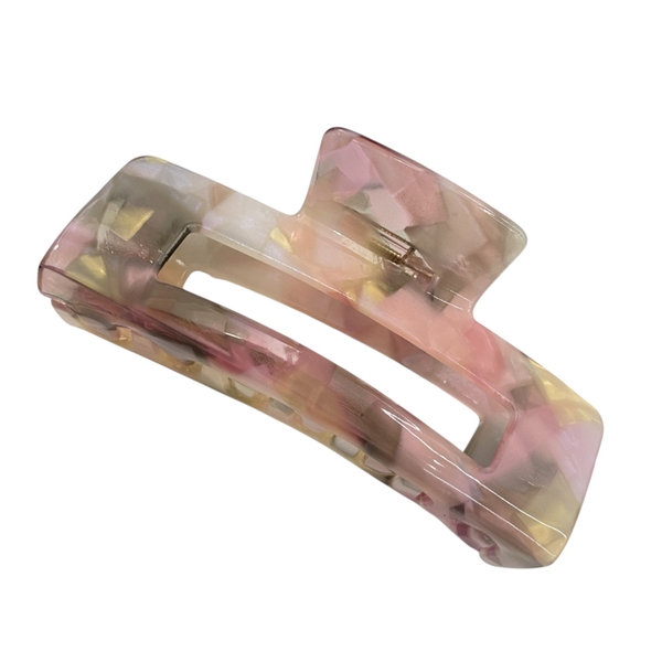 Rectangle Hair Claw - Pink Floral