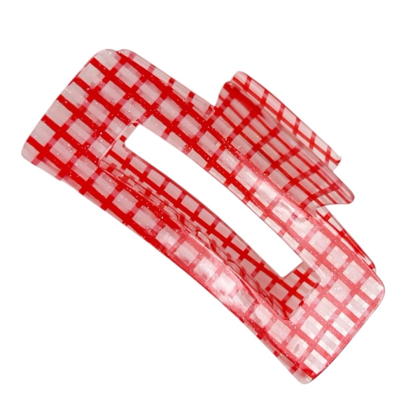 Rectangle Hair Claw - Red Gingham