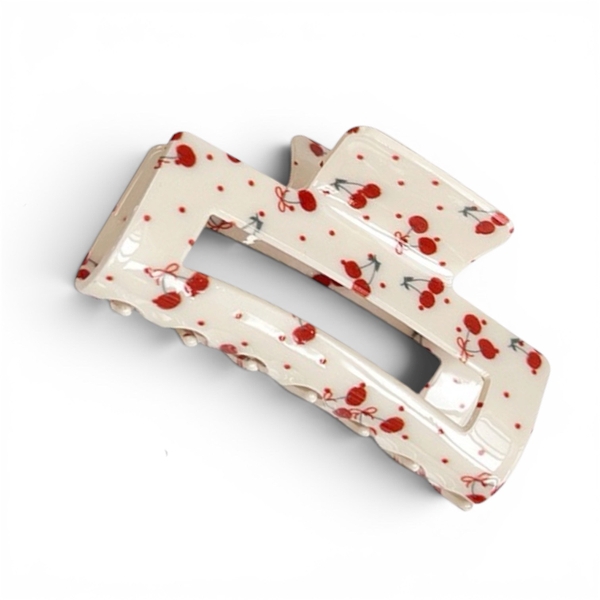 Rectangle Hair Claw - Cherry