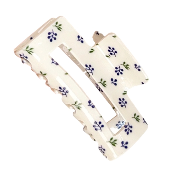 Rectangle Hair Claw - Tiny Purple Flower