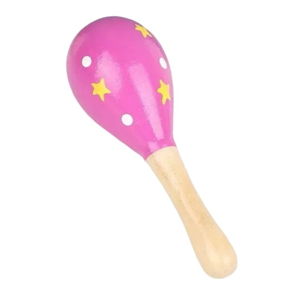 Baby Maracas Wood Toy in Purple With Star