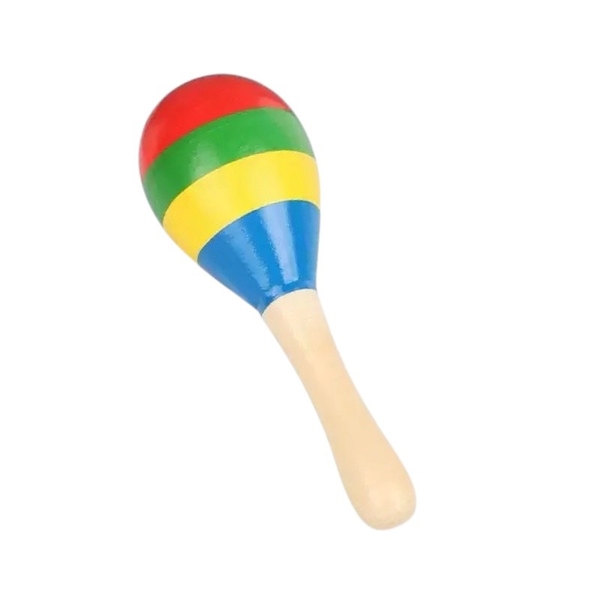 Baby Maracas Wood Toy in Rainbow