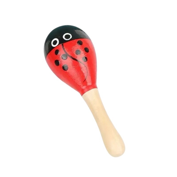 Baby Maracas Wood Toy in Lady Bug