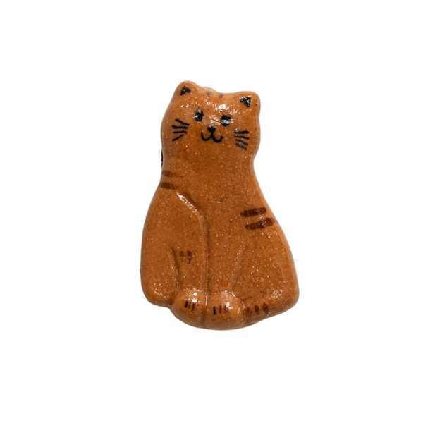 LINDO CRAFTS - Brown Cat Ceramic Pin