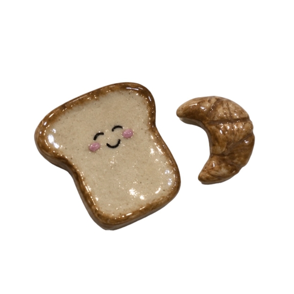 LINDO CRAFTS - Bread and Croissant Ceramic Pin