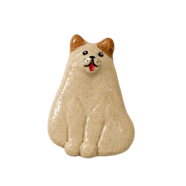 LINDO CRAFTS - Brown Ear Dog Ceramic Magnet