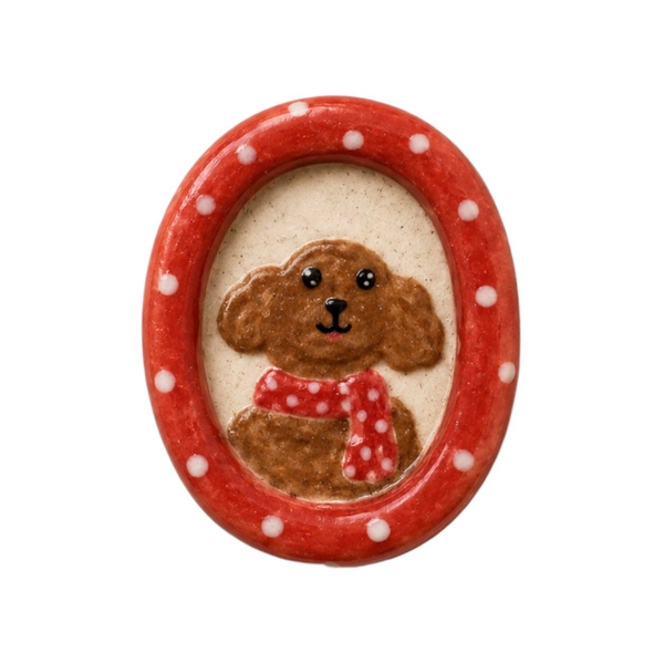 LINDO CRAFTS - Red Frame With Dog Inside Ceramic Magnet