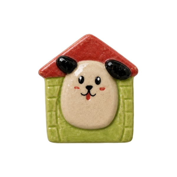 LINDO CRAFTS - Dog House Ceramic Magnet