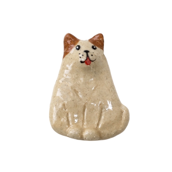 LINDO CRAFTS - Brown Ear Dog Ceramic Pin