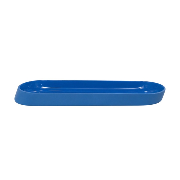 BAT TRANG -  Ceramic Thick Oval Tray In Blue