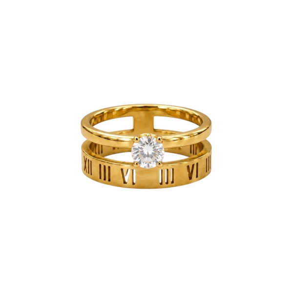 ROUGE - 18K Gold Plated Double Layer Ring