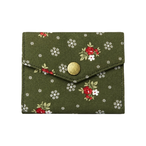 RUNG HANDMADE - 'Red & White Flower' Small Wallet