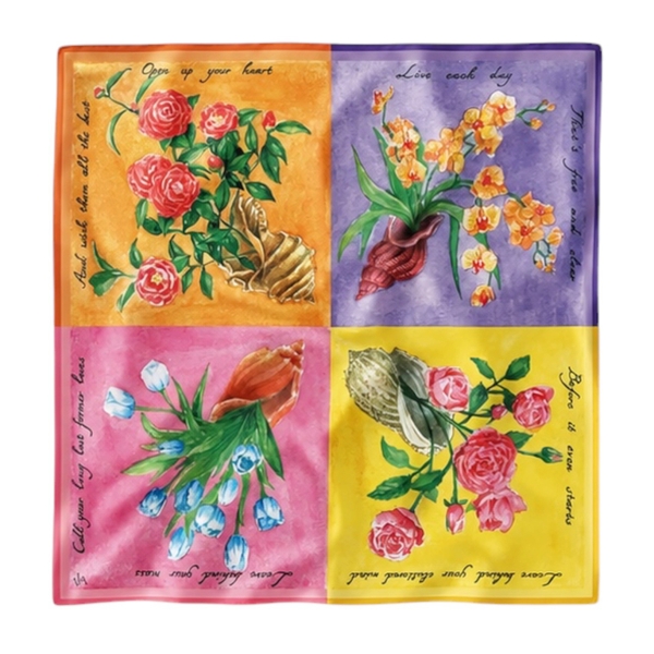 LY VU -  ‘Grow Greatfully’ Silk Carre Scarf