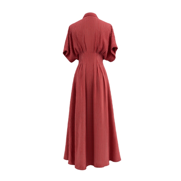 HUMANITY HANOI - Shirt Dress in Striped Red