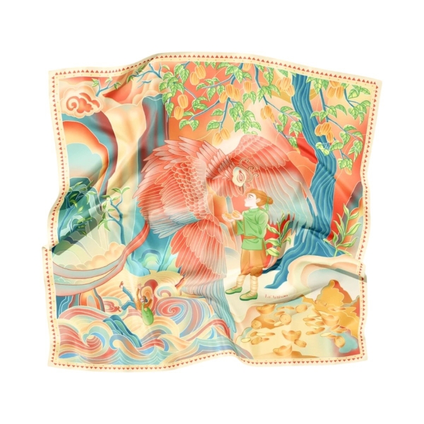 LA'ARTISAN - ‘Cây Khế / The Golden Star Fruit Tree’ Square Scarf