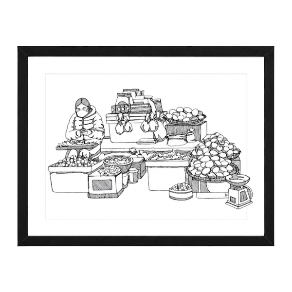 LINE STUDY STUDIO - ‘Second Market B&W' Art Print