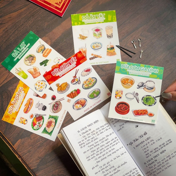PHANHSHI STUDIO - ‘Bữa Cơm Gia Đình / Family Meal’ Mini Watercolor Sticker Sheet