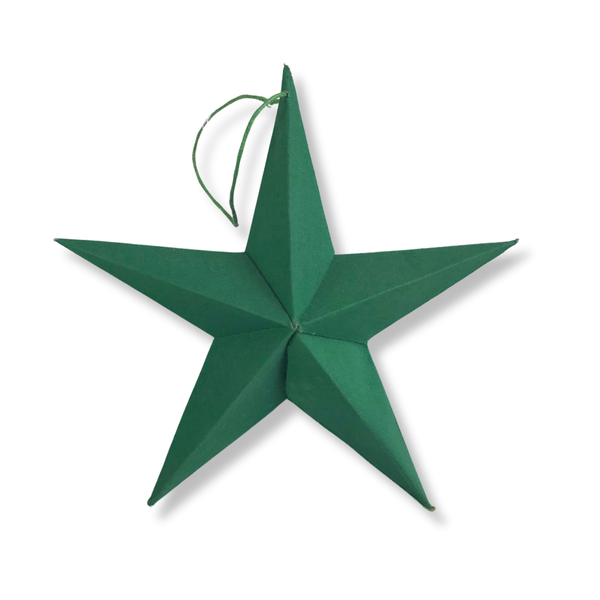 Mekong Quilts Christmas Ornament - Small Paper Star in Green
