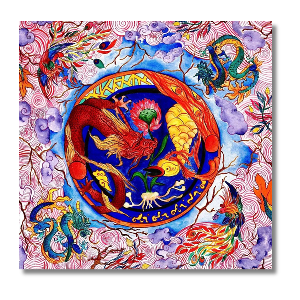 'Harmony Of Dragon And Phoenix' Print by Ly Vu