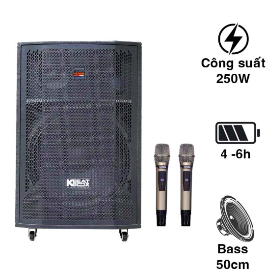Loa Acnos CB51Neo, Bass 50cm, Công suất 250W, Kèm 2 micro