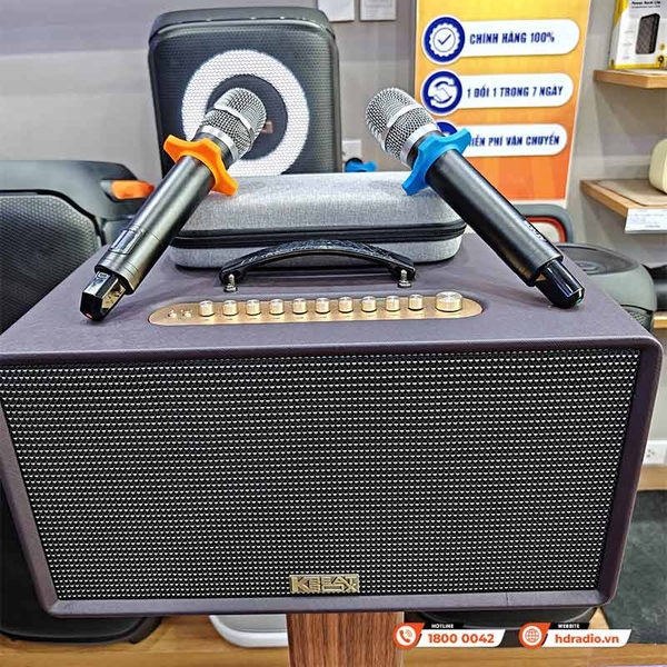 Loa Acnos Flac 36 Ver2, Bass 20cm, Công suất 200W, Bluetooth 5.0, Pin 4h-8h, Kèm 2 Tay Mic