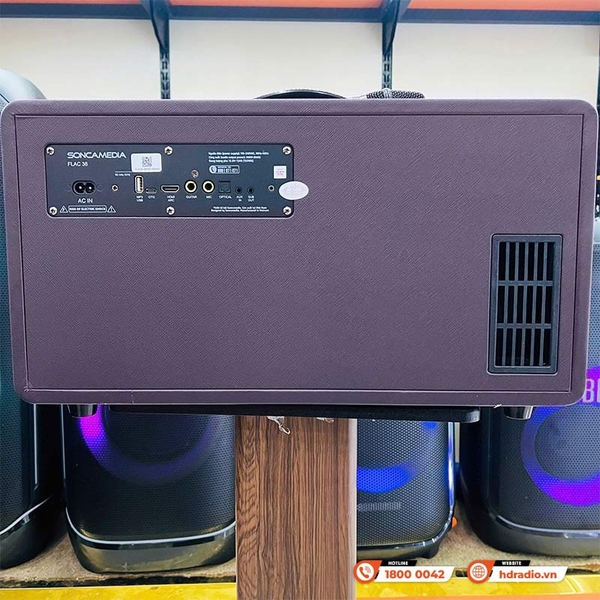 Loa Acnos Flac 36 Ver2, Bass 20cm, Công suất 200W, Bluetooth 5.0, Pin 4h-8h, Kèm 2 Tay Mic