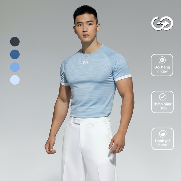Áo thể thao gym ôm body nam GOS CodeLine S21 (Thun dệt kim)