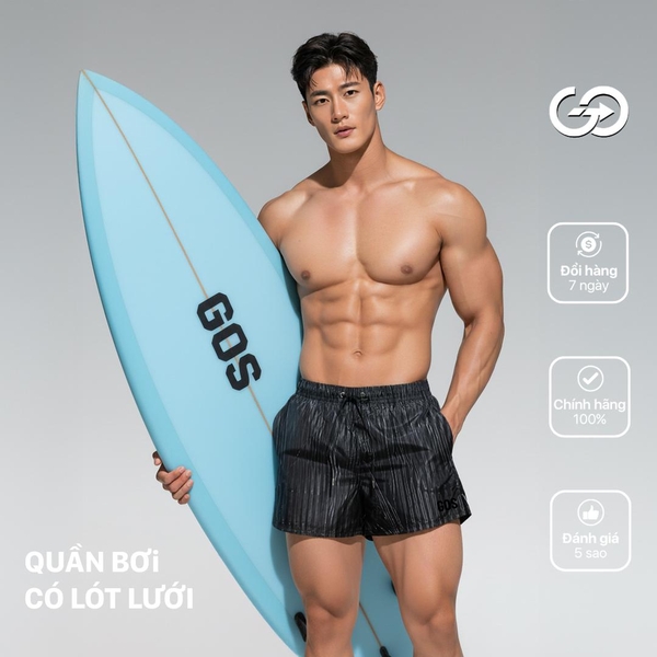 Quần bơi đi biển GOS HydroFit S19 (có lót)