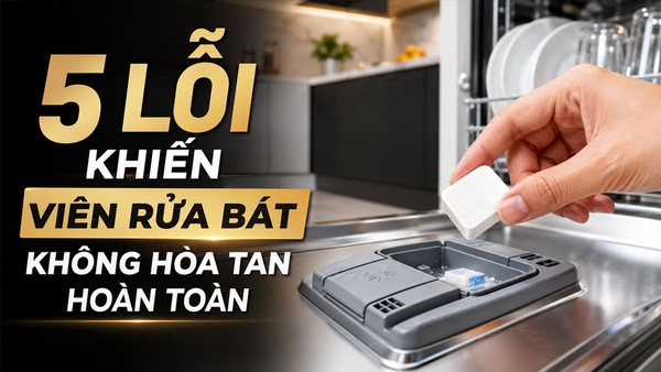 5 lỗi phổ biến khiến viên rửa bát không hòa tan hoàn toàn