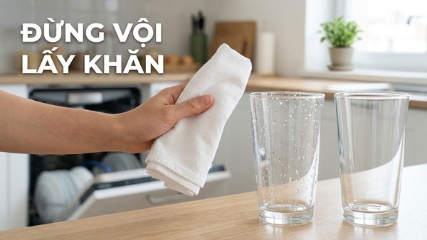 Một bước nhỏ giúp bạn đỡ phải lấy khăn lau lại từng chiếc ly
