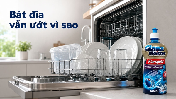 Vì sao bát đĩa vẫn ướt dù máy đã kết thúc chương trình?
