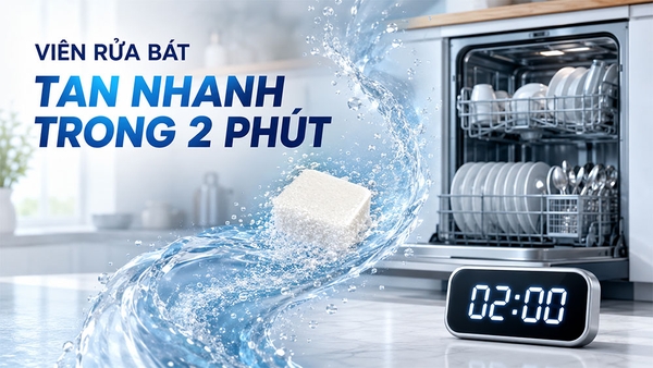 Viên rửa bát tan nhanh trong 2 phút mang lại lợi ích gì?