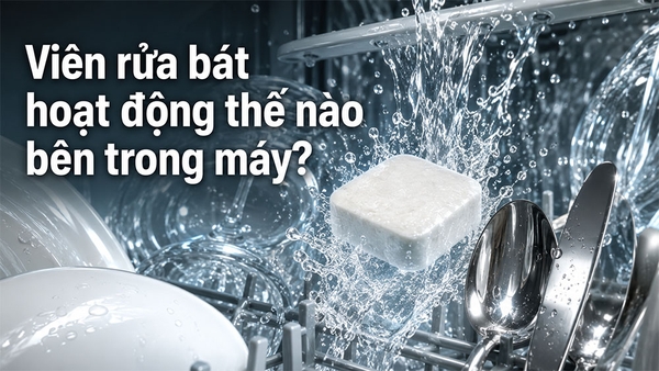 Điều gì xảy ra bên trong máy sau khi bạn thả viên rửa bát vào?