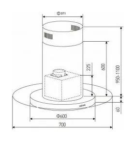 Máy hút mùi Arber AB900T đảo độc lập 900mm