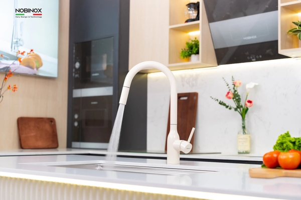 Vòi rửa bát dây rút Nobinox Aqua NX661B
