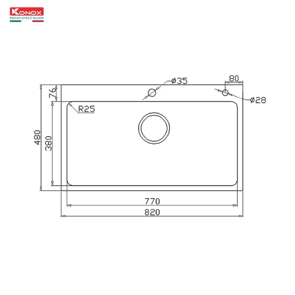 Chậu Rửa Bát KN8248SO Dekor: Chống Xước Linen - Workstation Sink